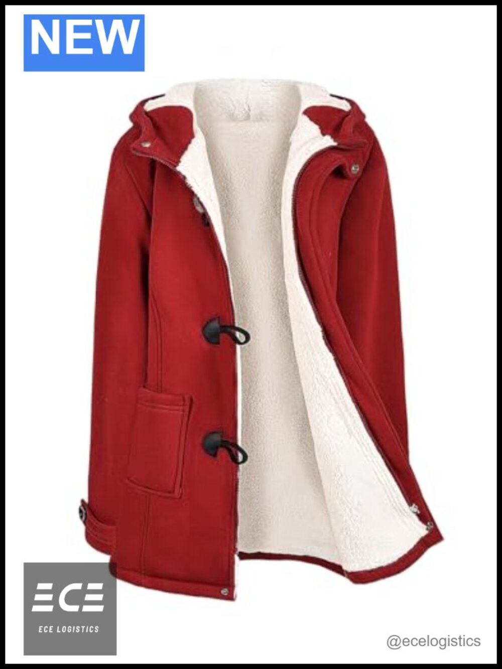 Womens Fleece Lined Sherpa Winter Coat Warm Zip Up Hooded Jacket